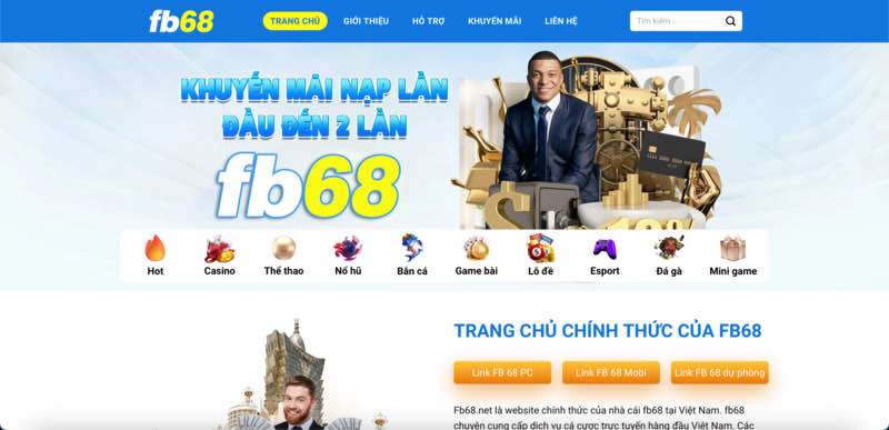 Tại trang chủ nhà cái sẽ có link truy cập chính thống