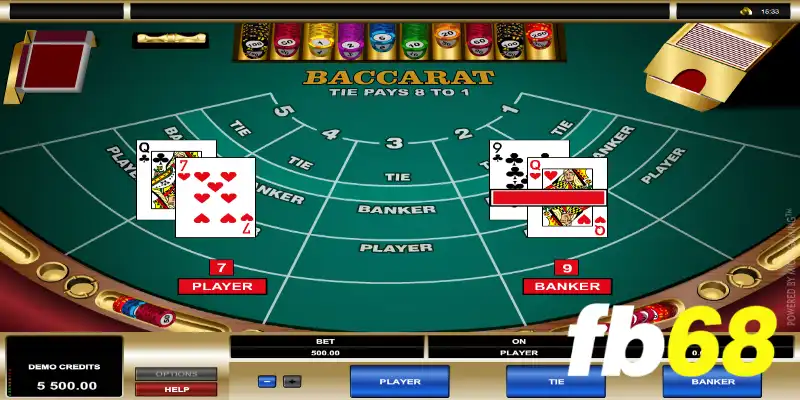 Baccarat fb68 được thiết kế với giao diện đẹp mắt 